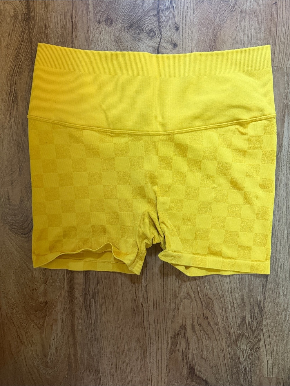 Women’s High-Waist Yellow Biker Shorts